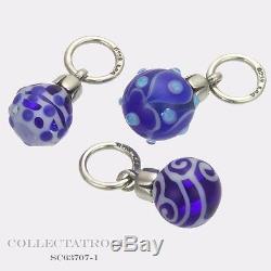 Authentic Trollbeads Silver Blue Christmas Ornaments Kit 3 Beads SC63707