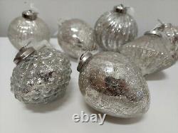 Balsam Hill-BH Essentials-Silver Mercury Glass Ornament Set of 12, OPEN