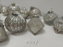 Balsam Hill-BH Essentials-Silver Mercury Glass Ornament Set of 12, OPEN