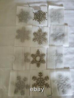 Balsam Hill Beaded Snowflake Ornaments Set of 12 7S2