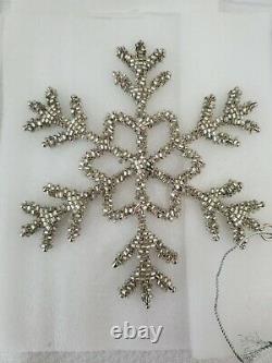 Balsam Hill Beaded Snowflake Ornaments Set of 12 7S2
