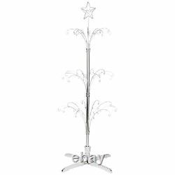 Bard's Rotating 60 Ornament Display Tree, Silver-toned, 60 High
