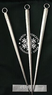 Baron Intercept Sterling Silver 5 in Icicle Christmas Ornament Set 3 Scarce NOS