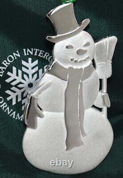 Baron Intercept Sterling Silver Frosty Snowman Christmas Ornament NOS Cute