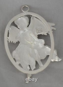 Baron Intercept Sterling Silver Sculpted Angel Christmas Ornament NOS Scarce