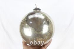 Big Kugel Silver Glass Ball Antique Style Handmade Christmas Decorative Ornament