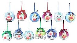 Blinking Light up Animated Christmas Ornaments Set of 12 Assorted 3.25 Inch