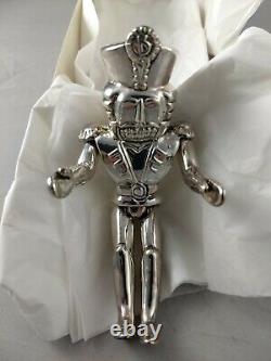 Bloomingdales Nutcracker Sterling Silver Christmas Ornament, New, Rare, Mint
