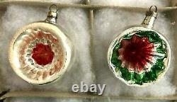 Box 12 Silver Mercury Deep Indent Reflectors Feather Tree Ornaments Germany 1940