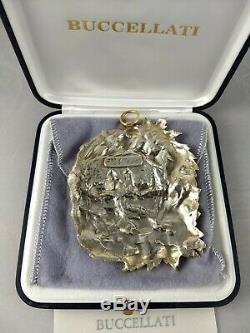 Buccellati 1986 Village Sterling Silver Christmas Ornament, Unused, Mint withbox