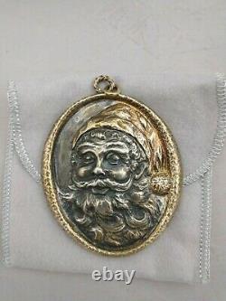 Buccellati 1988 Santa Sterling Silver Christmas Ornament, Excellent withbox