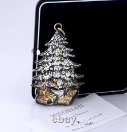 Buccellati 1989 Christmas Tree Sterling Silver Christmas Ornament, Hard to Find