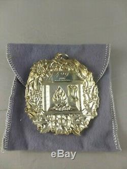 Buccellati 1994 Fireplace Sterling Silver Christmas Ornament, Unused, Mint withbox