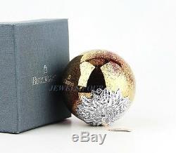 Buccellati Red Glass Cristmans Ornament Sterling Silver & 24k Gold Paint New Box