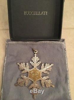 Buccellati SNOWFLAKE Christmas Ornament Pendant #291 Sterling Silver ITALY Box