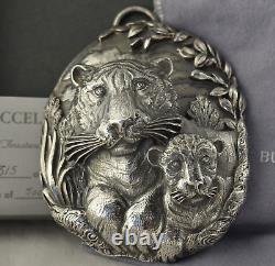 Buccellati Sterling Endangered Series Christmas Ornament Tiger Cub w Box