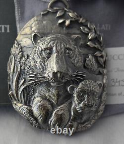 Buccellati Sterling Endangered Series Christmas Ornament Tiger Cub w Box