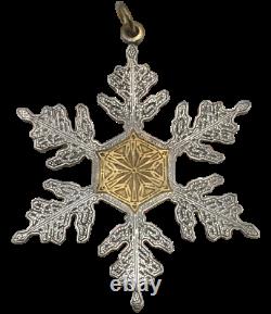Buccellati Sterling Silver Christmas Ornament 1995 Snowflake Motif