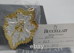 Buccellati Sterling Silver Gold Bell Holly Wreath Christmas Ornament 2006