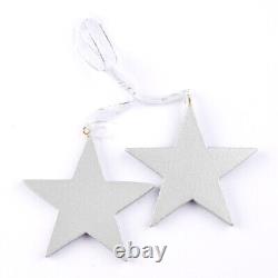 Bulk Buy of 144 Hanging Silver Wood 3 Star Ornaments 288 Stars Total