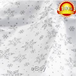 CHRISTMAS DECORATION Snowflake Tree Skirt Silver and White Festive Design 120cm