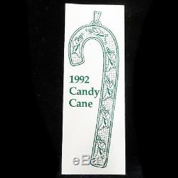 CHRISTMAS ORNAMENT Candy Cane 1992 Wallace Silver USA Christmas Angel