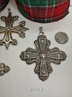 CHRISTMAS Reed & Barton Sterling Ornament Set of 5 Christmas Cross 86 grams