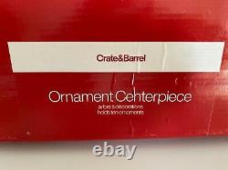 CRATE & BARREL Silver Tone Christmas Ornament Holder Centerpiece