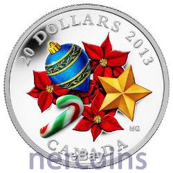 Canada 2013 Murano Venetian Glass Christmas Ornaments $20 Silver Proof Coin