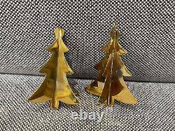 Cartier Sterling Silver Pair of Christmas Tree Ornaments with Gilt Gold Vermeil