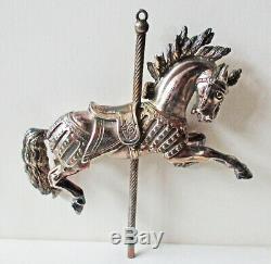 Cazenovia Abroad Sterling Silver Carousel Illions Horse Christmas Ornament