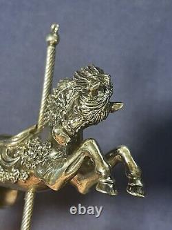 Cazenovia Abroad Sterling Silver Carousel PARKER ROSE HORSE Ornament with Box +