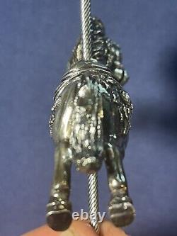 Cazenovia Abroad Sterling Silver Carousel PARKER ROSE HORSE Ornament with Box +
