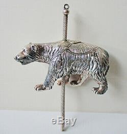 Cazenovia Abroad Sterling Silver Carousel Polor Bear Christmas Ornament