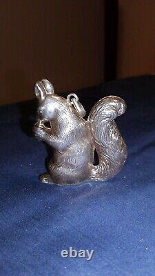 Cazenovia Abroad Sterling Silver Squirrel Puffy Ornament Rare