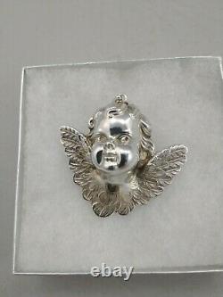 Cazenovia Angel Cherub Sterling Silver Christmas Ornament, Excellent Condition