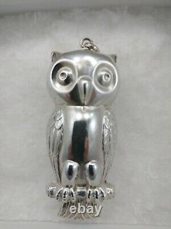 Cazenovia Owl Sterling Silver Christmas Ornament, Excellent Condition