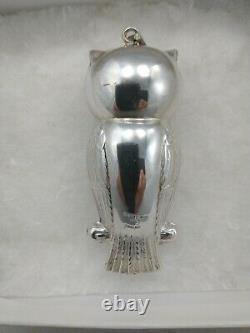 Cazenovia Owl Sterling Silver Christmas Ornament, Excellent Condition