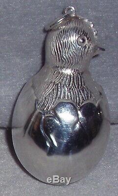 Cazenovia Trush 3D Sterling Silver Chick In Egg Christmas Ornament Pendant
