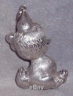 Cazenovia Trush 3D Sterling Silver Shaggy Dog Puppy Christmas Ornament Pendant