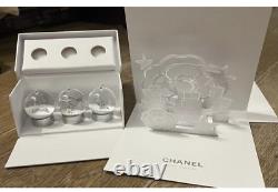 Chanel Joaillerie Small Silver Snow Globe set of 3pcs Christmas Ornament