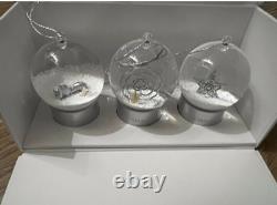 Chanel Joaillerie Small Silver Snow Globe set of 3pcs Christmas Ornament