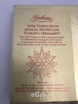Christmas Ornament Sterling Silver GORHAM 2004 SNOWFLAKE New In Box