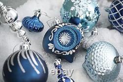 Christmas Ornaments Set, 70ct Navy Blue and Silver Shatterproof Christmas