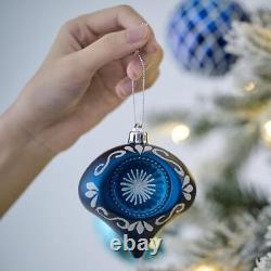 Christmas Ornaments Set, 70ct Navy Blue and Silver Shatterproof Christmas