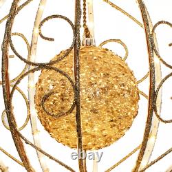 Christmas Pre-Lit 62 Rotating Ornament Décor Classic Gold Silver Indoor Outdoor