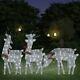 Christmas Reindeers 6 pcs Silver Cold White Mesh