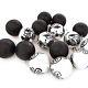 Christmas Tree Hanging Bauble Decorations (60mm) 16 x Glitter Black / Silver