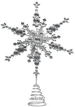Christmas World Luxury Jewelled Tree Topper Ideal For Xmas Tree Silver