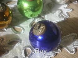 Christmas ornament Kugel red blue silver gold ball Biedermeierkugeln Federbaum